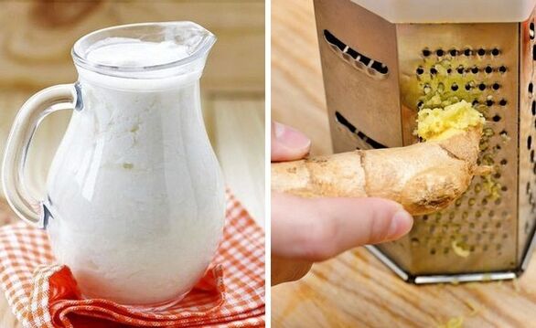 Ag déanamh cocktail ó kefir agus ginger grátáilte